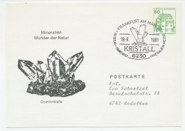 Postal Stationery / Postmark Germany 1981 Quartz Crystal - Mineral - Autres & Non Classés