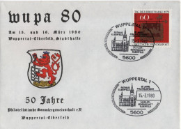 Germany Deutschland 1980 FDC WUPA' 80 Stamps Show, Wuppertal - 1971-1980