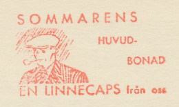 Meter Card Sweden 1940 Linen Cap - Pipe Smoking - Kostüme