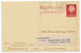 Briefkaart G. 317 Rotterdam - Duitsland 1955 ( Etiket : Nazenden - Entiers Postaux