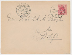 Envelop G. 14 Gouda - Delft 1908 - Material Postal