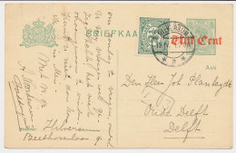 Briefkaart G. 114 I / Bijfrankering Hilversum - Delft 1921 - Material Postal
