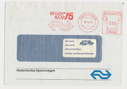Illustrated Meter Cover Netherlands 1972 - Postalia 4564 NS - Dutch Railways - Rail To 75 - Treinen