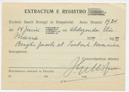 Briefkaart Simpelveld 1946 - Extractum E Registro - Sin Clasificación