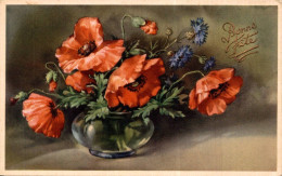 P0 - Carte Postale Fantaisie - Bouquet De Coquelicots - Bonne Fête - Fleurs