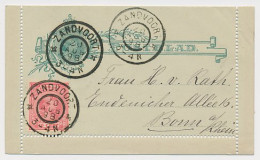 Postblad G. 4 / Bijfrankering Zandvoort - Bonn Duitsland 1898 - Postwaardestukken