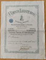 Portugal , 1895 , Banco Lusitano  Shareholding , Título De 1 Acção De 100$000 Réis - A - C