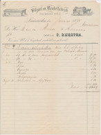 Nota Leeuwarden 1895 - Biljart - Meubelfabriek - Holanda