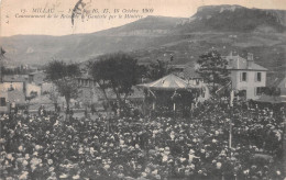 MILLAU (Aveyron) - Fêtes 16-18 Octobre 1909 - Couronnement De La Reine De La Ganterie Par Le Ministre - Voyagé (2 Scans) - Millau