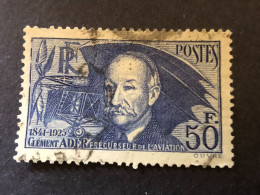 FRANCE Timbre 398 ADER 50f Bleu, Cote 80€ - Usados