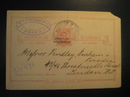 BEIRA 1896 To London England Cancel Slight Damaged Bilhete Postal Stationery Companhia De Moçambique MOZAMBIQUE - Mosambik