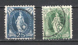 Suisse - Lot De 2 Timbres Oblitérés - Helvetia Debout - Used Stamps