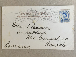 United Kingdom England Great Britain 1960 Bucuresti Sergiu Samarian Chess Master - Storia Postale