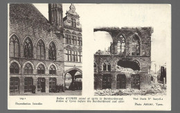 Ieper Halles Avant Et Après Le Bombardement Weltkrieg 1914 Ruines Guerre Htje - Ieper