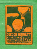 ( Us.8) GERMANIA - * 1912 VIGNETTE  NON DENTELE GORDON BENNETT STUTTGART  BALLON- MH* - Poste Aérienne & Zeppelin