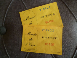 Lot 2 Billet Ticket D'entrée Musée De L'Ocre Saint-Georges-sur-la-Prée - Tickets D'entrée