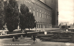 STOCKHOLM, CITY HALL GARDEN, ARCHITECTURE, FOUNTAIN, CHILDREN, SWEDEN, POSTCARD - Suède