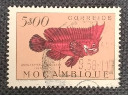 MOZPO0371UP4 - Fishes - 5$00 Pink Used Stamp - Mozambique - 1951 - Mosambik