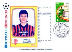 ALGHERIA 2014 FDC Football Legends Paolo MALDINI Italy Italia Altobelli Milano Player Fußball Fútbol Soccer Calcio - Autres & Non Classés