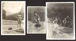 School Girl On Beach LOT 3real Old Photo 9x 7 Cm #41355 - Personnes Anonymes