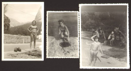 School Girl On Beach LOT 3real Old Photo 9x 7 Cm #41355 - Anonieme Personen