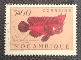 MOZPO0371UP7 - Fishes - 5$00 Pink Used Stamp - Mozambique - 1951 - Mosambik