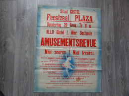 Gistel   *  (Affiche)  Feestzaal Plaza (Amusementsrevue Allo Gistel! Hier Oostende) - Manifesti