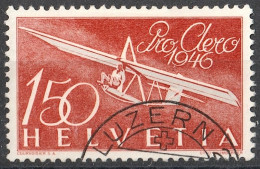 Schweiz Suisse 1946: Pro Aero Gleiter Zögling Zu F41 Mi 470 Yv PA 40 Halbmond-⊙ LUZERN 22.V.46 Demi-lune (Zu CHF 50.00) - Used Stamps