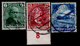 Deutsches Reich 603 - 605 Lufthansa / Kraftwagen Automobilausstellung  Gestempelt Used (3) - Used Stamps