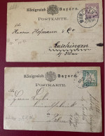 Postkarte Bayern (2) 1882 - 5 Pfenning - Brieven En Documenten