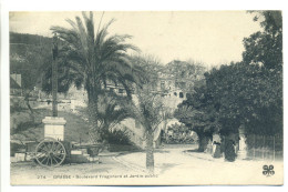 CPA 06 Alpes Maritimes - GRASSE - Boulevard Fragonard Et Jardin Public - Voiture à Bras De Jardinier - Grasse