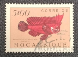 MOZPO0371UPD - Fishes - 5$00 Pink Used Stamp - Mozambique - 1951 - Mosambik