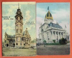 0J - Exposition De Bruxelles 1910 - Pavillon De La Ville De Bruxelles Et Pavillon Du Brésil 1910 - Mostre Universali
