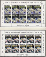 GIBRALTAR  475-476, 2 Kleinbogen, Postfrisch **, Europa CEPT:  25 Jahre CEPT 1984 - 1984