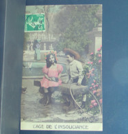 1504 THEME . SERIE DE QUATRE CARTES . L AGE DE L INSOUCIANCE . DU REVE . DE L AMOUR . DU SOUVENIR . EDIT. A.N . N° 617 . - Sammlungen & Sammellose