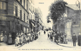 CPA - PARIS - N° 522 - Rue De La Villette Prise Des Buttes Chaumont - (XIXe Arrt.) - 1908 - TBE - District 19