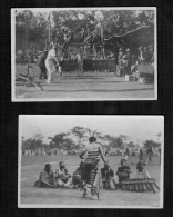 CONGO - 2 Photos - Cartes Postales - Jeux Courses D'obstacles - + Orchestre Et Danseur - Lubumbashi