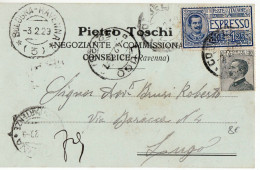 1884 RAVENNA CONSELICE TOSCHI AMBULANTE BOLOGNA RAVENNA - Marcophilia