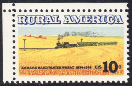 !a! USA Sc# 1506 MNH SINGLE From Upper Left Corner - Rural America: Wheat Fields And Train - Ongebruikt