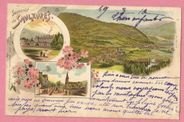 SAS0002  CPA  SAULXURES-sur-MOSELOTTE   (Vosges)   Souvenir De SAULXURES - Château - Eglise - Vallée  ++++ - Saulxures Sur Moselotte