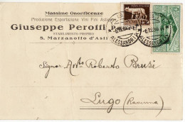 1887 ASTI S. MARZANOTTO PEROTTI VINI - Marcofilía