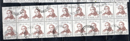 ITALIA REPUBBLICA ITALY REPUBLIC 1973 CENTENARIO MORTE DI ALESSANDRO MANZONI DEATH BLOCCO BLOCK LIRE 25 USATO USED - 1971-80: Oblitérés