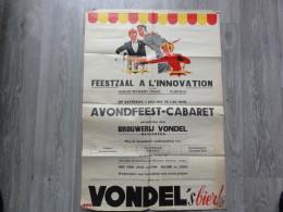 Kortrijk * (Affiche) Feestzaal "A L'Innovation" August Reynaerstr. Avondfeest-Cabaret 1955-pub. Vondel's Bier, Meulebeke - Afiches