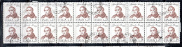 ITALIA REPUBBLICA ITALY REPUBLIC 1973 CENTENARIO MORTE DI ALESSANDRO MANZONI DEATH BLOCCO BLOCK LIRE 25 USATO USED - 1971-80: Afgestempeld