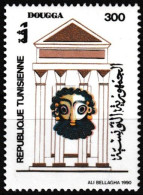 T.-P. Gommé Dentelé Neuf** - Tourisme En Tunisie La Ville De DOUGGA Masque De Théâtre - N° 1151 (Yvert) - Tunisie 1990 - Tunisia