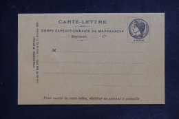 MADAGASCAR - Carte De Correspondance ( Carte Lettre ) Du Corps Expéditionnaire De Madagascar, Non Circulé - L 152811 - Brieven En Documenten