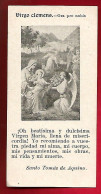 Image Pieuse Virgo Clemens Ora Pro Nobis Prière De Saint Thomas D'Aquin - Dos En Espagnol - Images Religieuses
