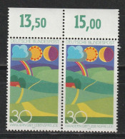 Bund Michel 808 Wandern ** Paar Mit Oberrand - Unused Stamps