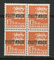 ● DANMARK 1965 ֍ SERVIZIO ● N.° 39 Nuovo ** ● Serie Completa ● QUARTINA ● Cat. 32 € ● Lotto N. 520 B ● - Officials