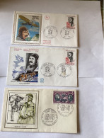 Lot De 3 Enveloppes 1 Er Jour Bleriot 1972,Maryse Hilsz 1972 - Collections